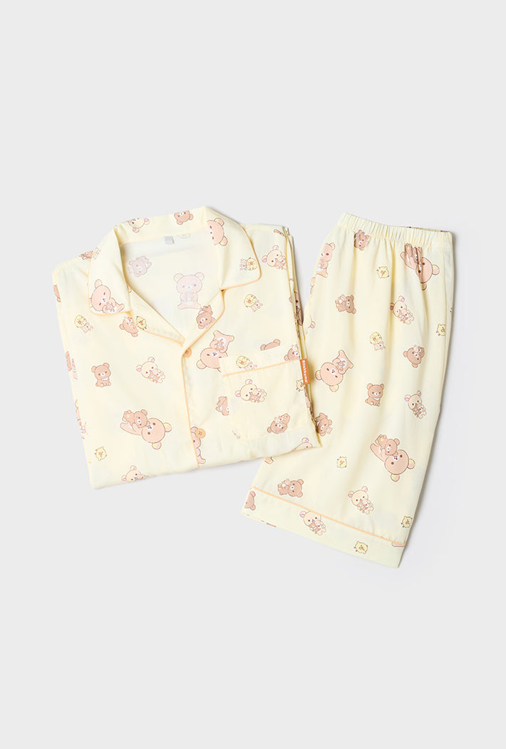 [SPAO X Rilakkuma] Rilakkuma Friends Relaxing Short-Sleeve Pajamas Set SPAO  DKshop