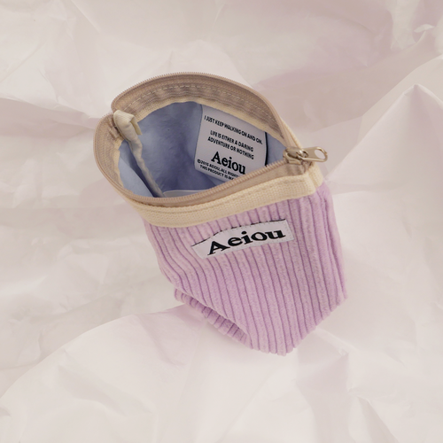 Aeiou Basic Pouch (M size) Cauliflower Pink Corduroy Aeiou  DKshop