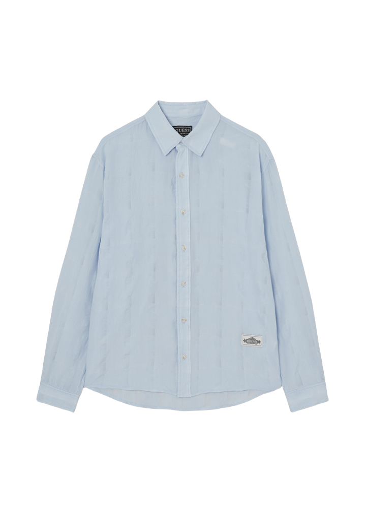 [GUESS X HYUNJIN] Men’s Tone-on-Tone Check Shirt GUESS  DKshop