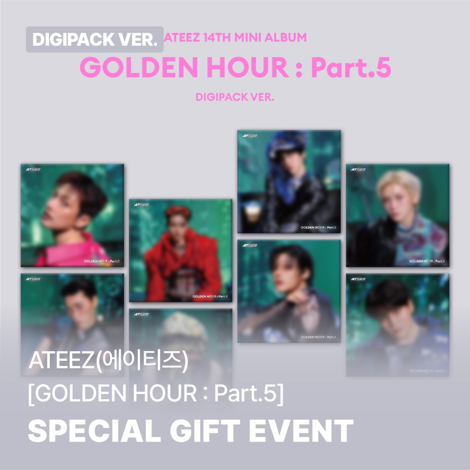 [POB Selectable] [PRE-ORDER] ATEEZ - 14th Mini Album GOLDEN HOUR : Part.5 (DIGIPACK) ATEEZ  DKshop