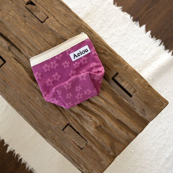 Aeiou Basic Pouch (M size) Jelly Flower Raspberry Aeiou  DKshop