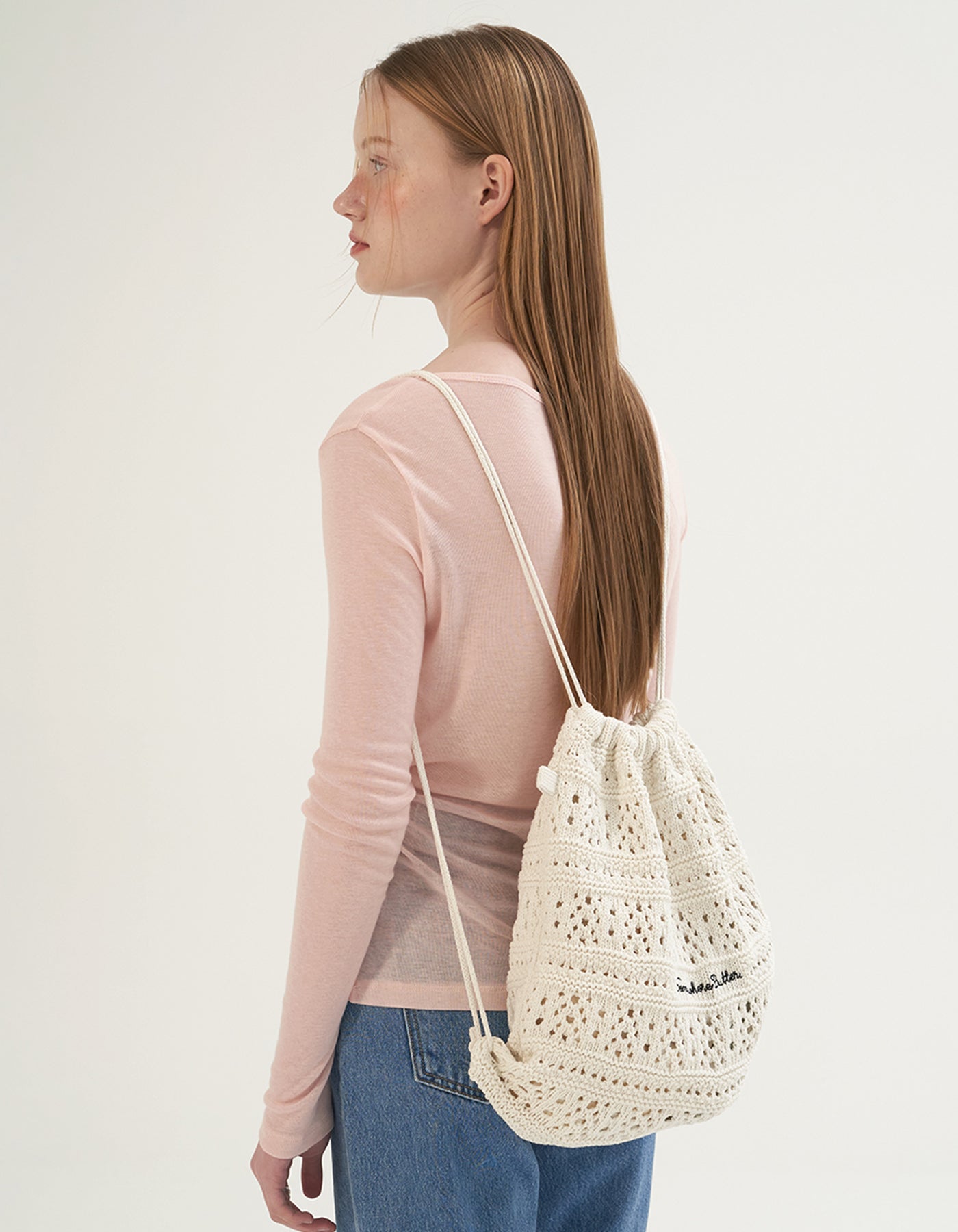 SOMEWHERE BUTTER. Yogurt knit string bag SOMEWHERE BUTTER.  DKshop