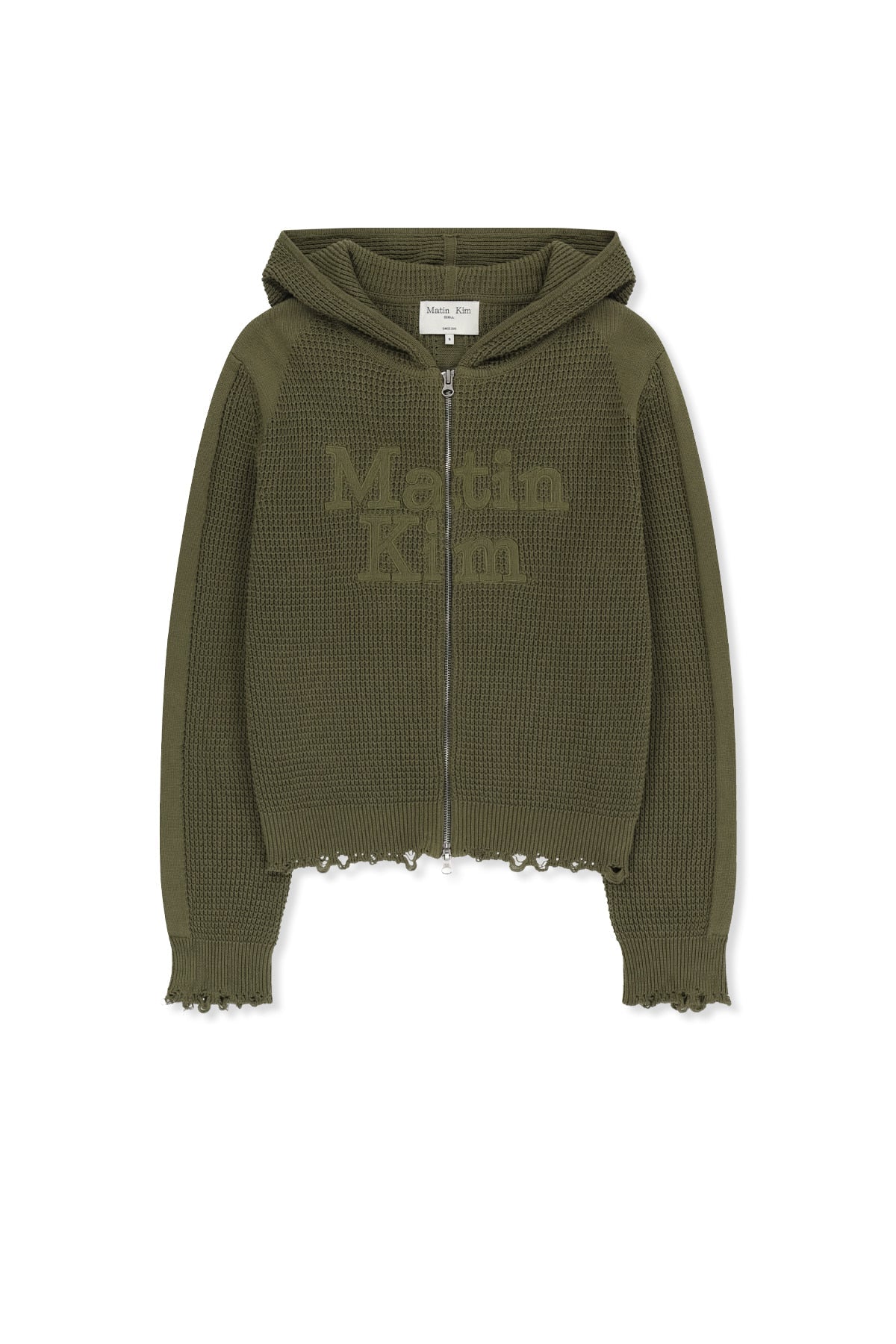 [Matin Kim X TWICE MOMO] WAFFLE TEXTURE HOODY KNIT ZIP UP Matin Kim  DKshop