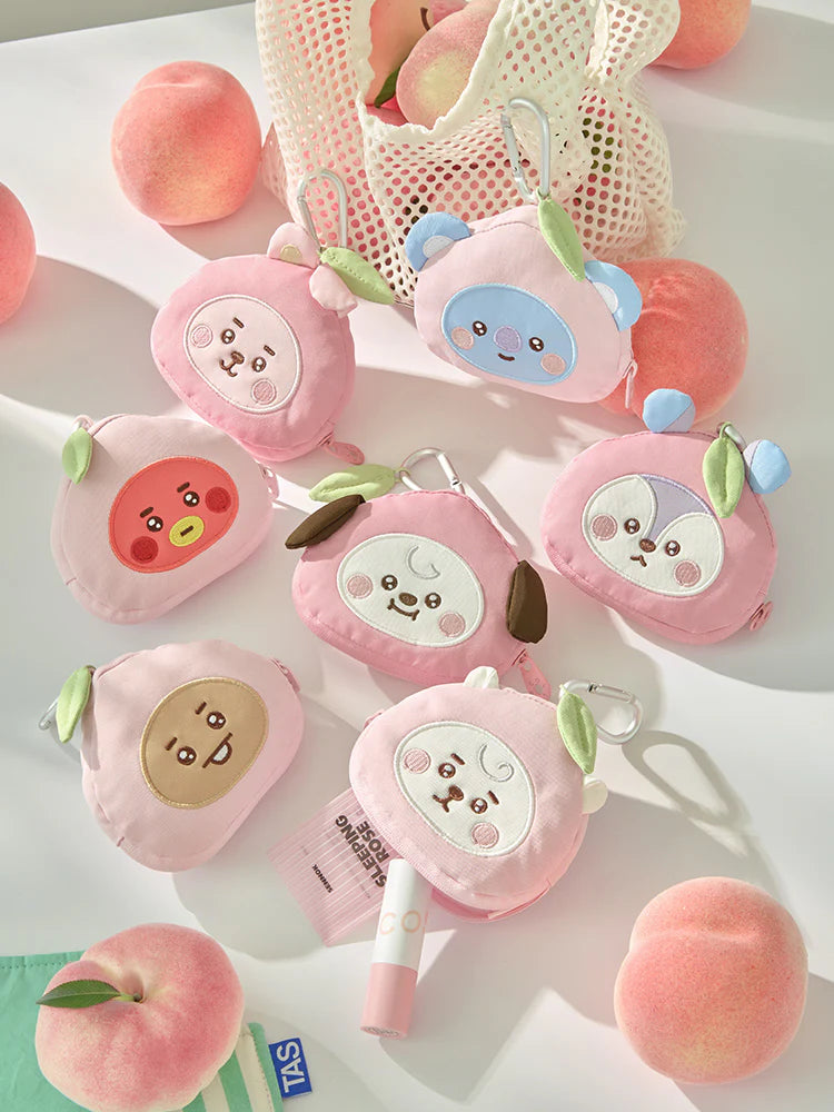 BT21 PEACH HOLIC FACE POUCH KEYRING BT21  DKshop