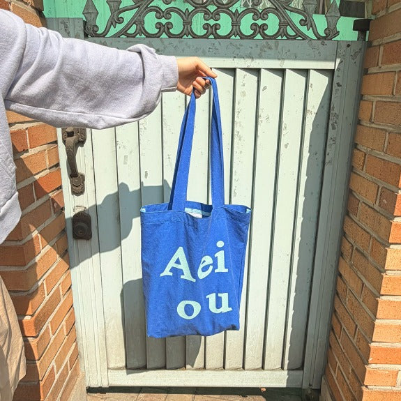 Aeiou Logo Bag (Cotton 100%) Aquamarine Aeiou  DKshop