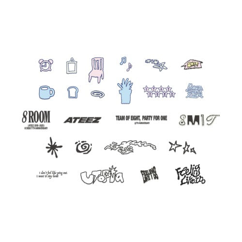 [PRE-ORDER] ATEEZ - [POP-UP '8ROOM'] IRON-ON CUSTOM STICKER ATEEZ  DKshop