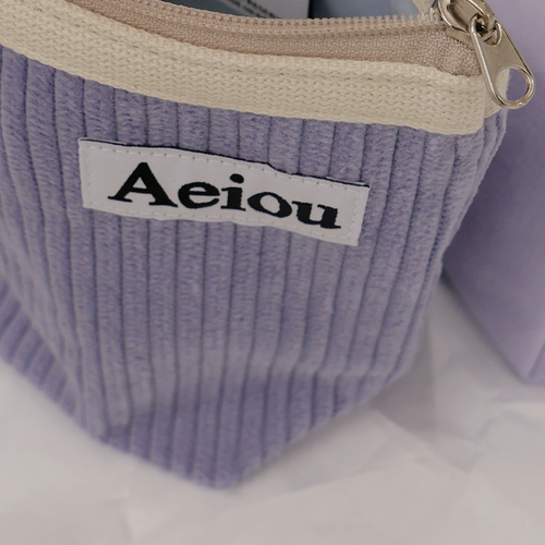Aeiou Basic Pouch (M size) Purple Cabbage Soup Corduroy Aeiou  DKshop