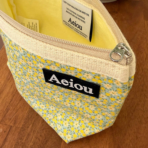 Aeiou Basic Pouch (L size) Tiny Wild Flower Lemon Aeiou  DKshop