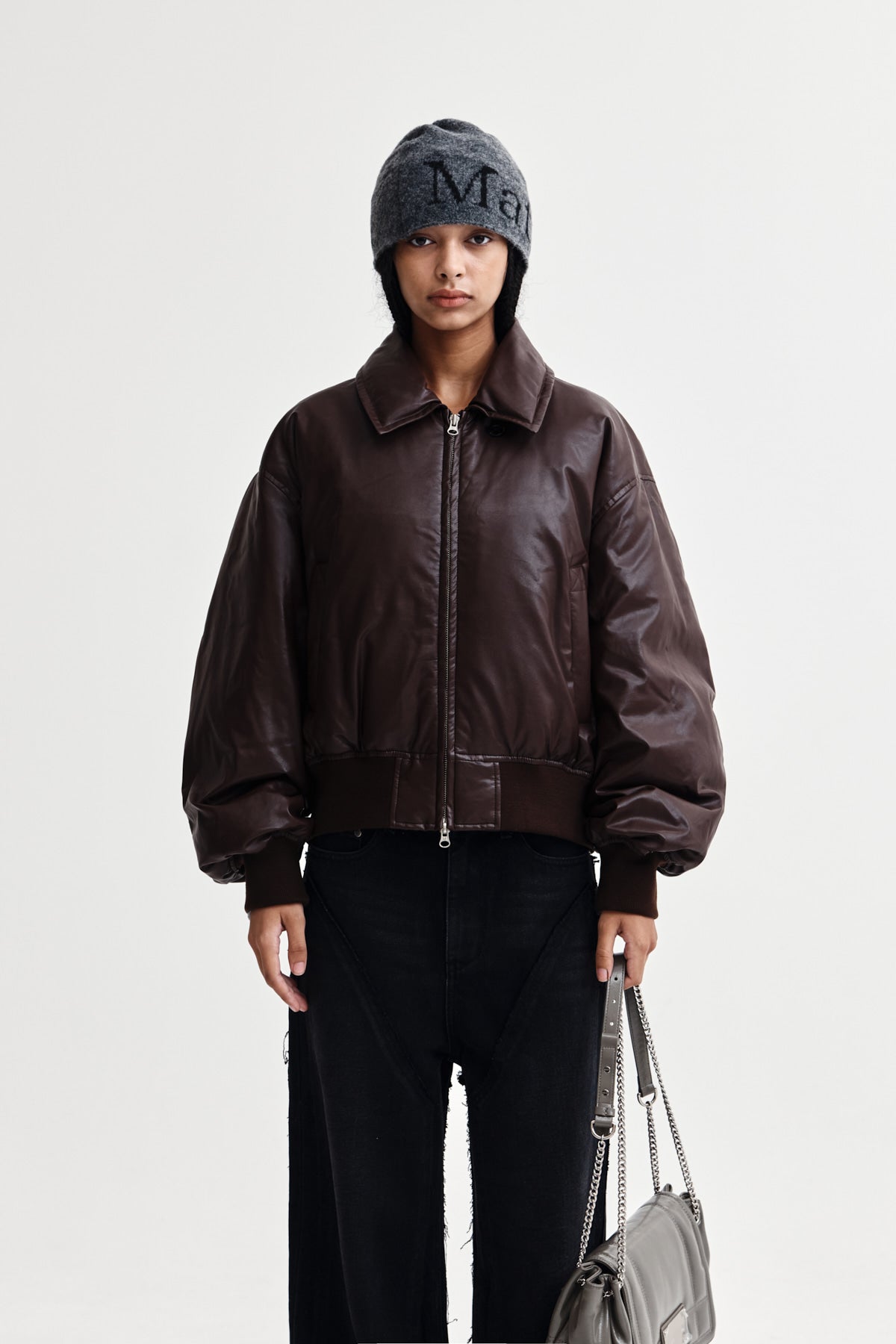 Matin Kim FAUX LEATHER DOWN JUMPER FOR WOMEN (aespa ningning WEAR) Matin Kim  DKshop