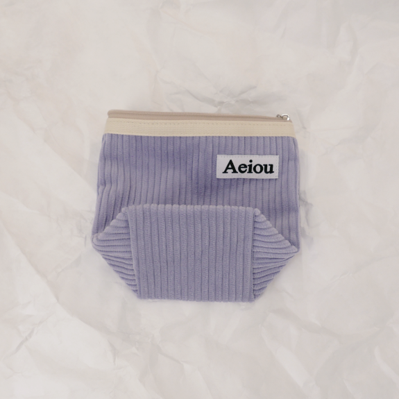 Aeiou Basic Pouch (M size) Purple Cabbage Soup Corduroy Aeiou  DKshop
