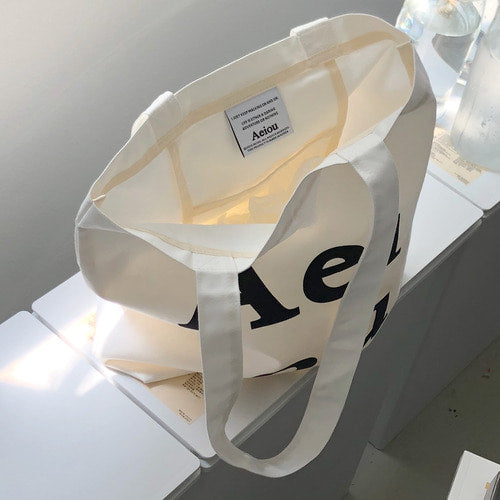 Aeiou Logo Bag (Cotton 100%) White Aeiou  DKshop