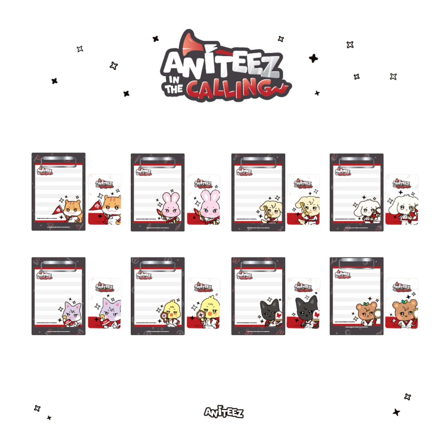 [PRE-ORDER] ATEEZ - [ANITEEZ IN THE CALLING] MINI CLIPBOARD & MEMO PAD SET ATEEZ  DKshop