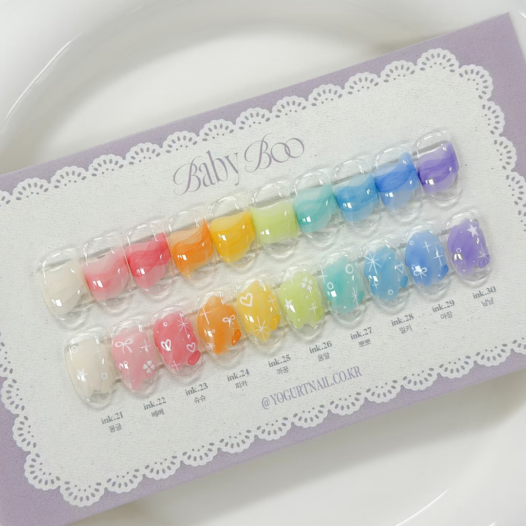 [YOGURT NAIL] 2026 Spring New Release Baby Boo Ink Gel 10-Color Set (8g x 10 Colors) SARACEN  DKshop
