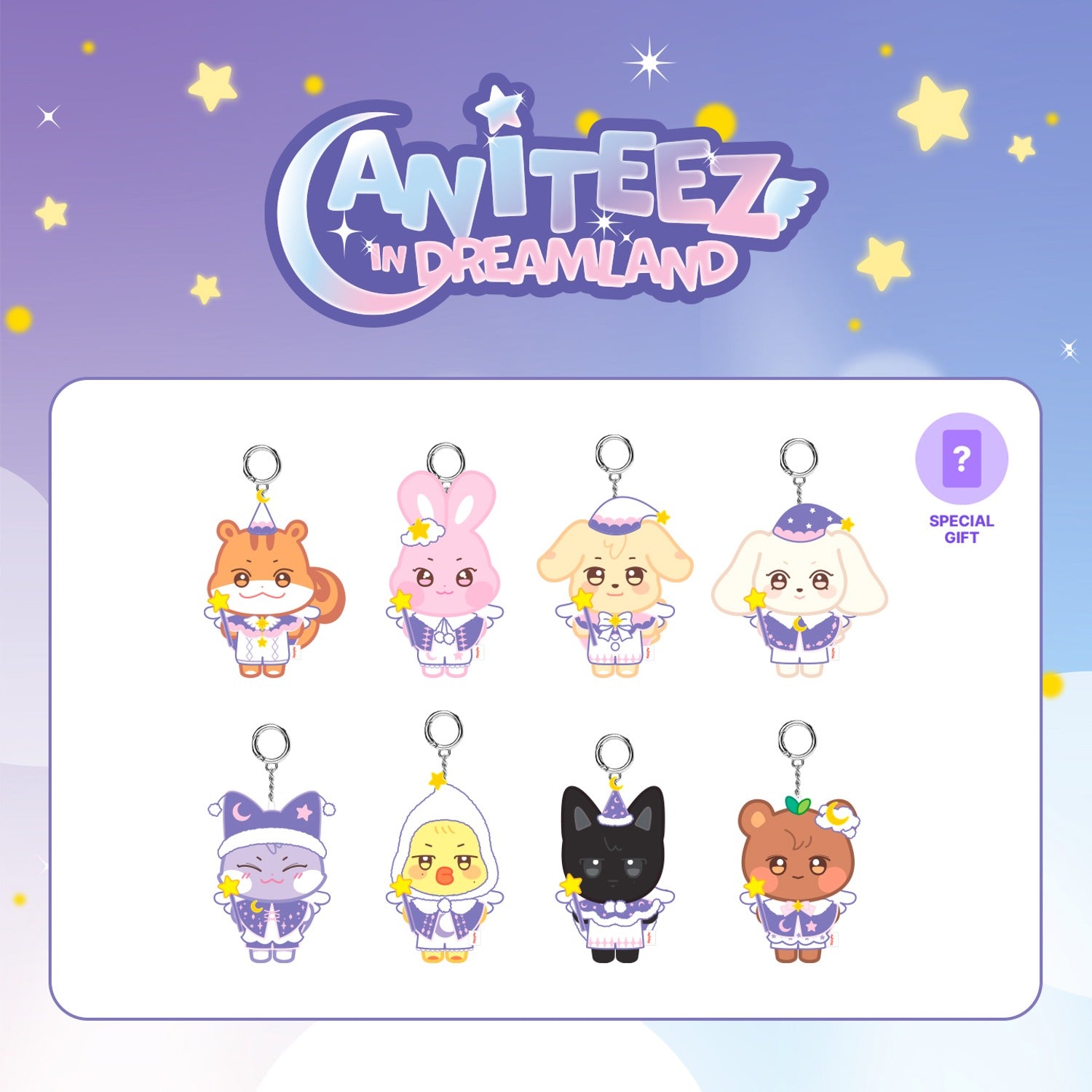 ATEEZ - [ANITEEZ IN DREAMLAND] PLUSH KEYRING_Guardian Angel