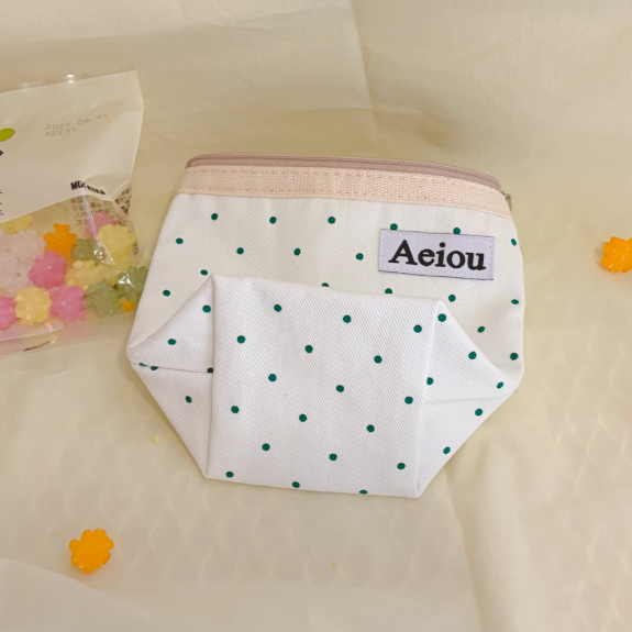 Aeiou Basic Pouch (M size) Candy Dot Green Aeiou  DKshop