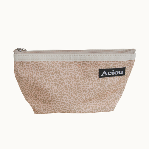 Aeiou Basic Pouch (L size) Leopard Pink Corduroy Aeiou  DKshop
