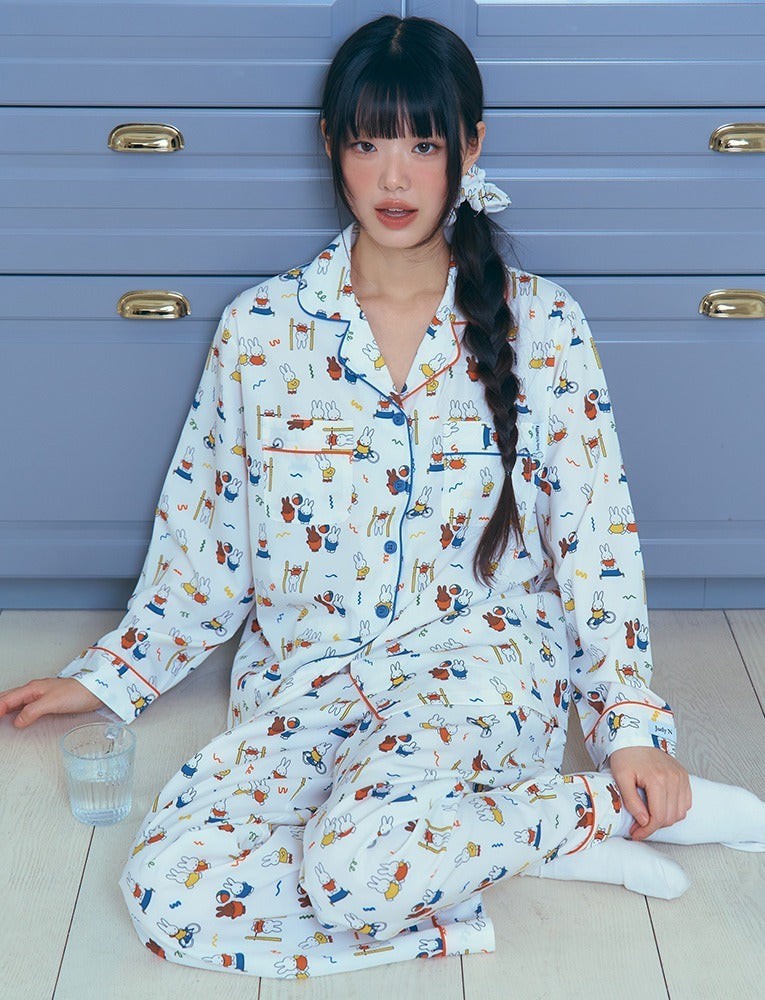 [Judy N X MIFFY] Miffy Ball Play Clean Fit Long Sleeve Pajama Set Judy N  DKshop