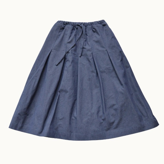 NERVOUS Aeiou Denim Midi Pleated Skirt Aeiou  DKshop