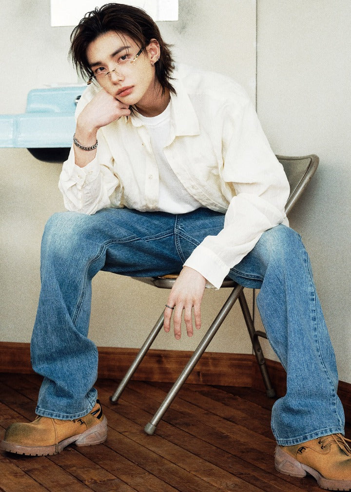[GUESS X HYUNJIN] Men’s Tone-on-Tone Check Shirt GUESS  DKshop