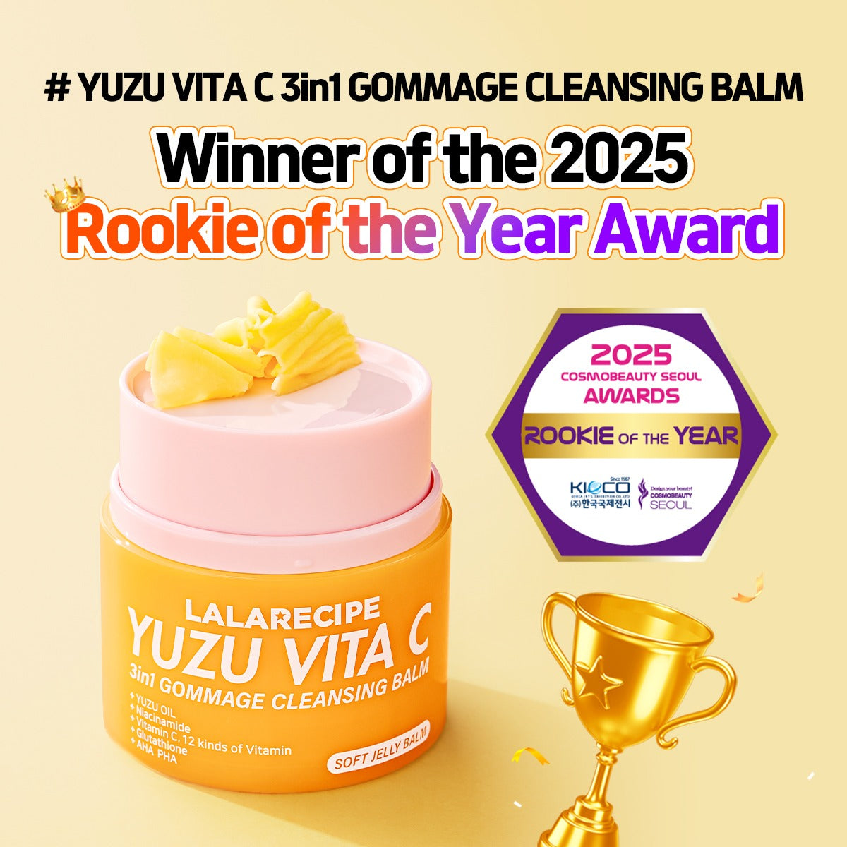 LALARECIPE YUZU VITA C 3IN1 GOMMAGE CLEANSING BALM LALARECIPE  DKshop