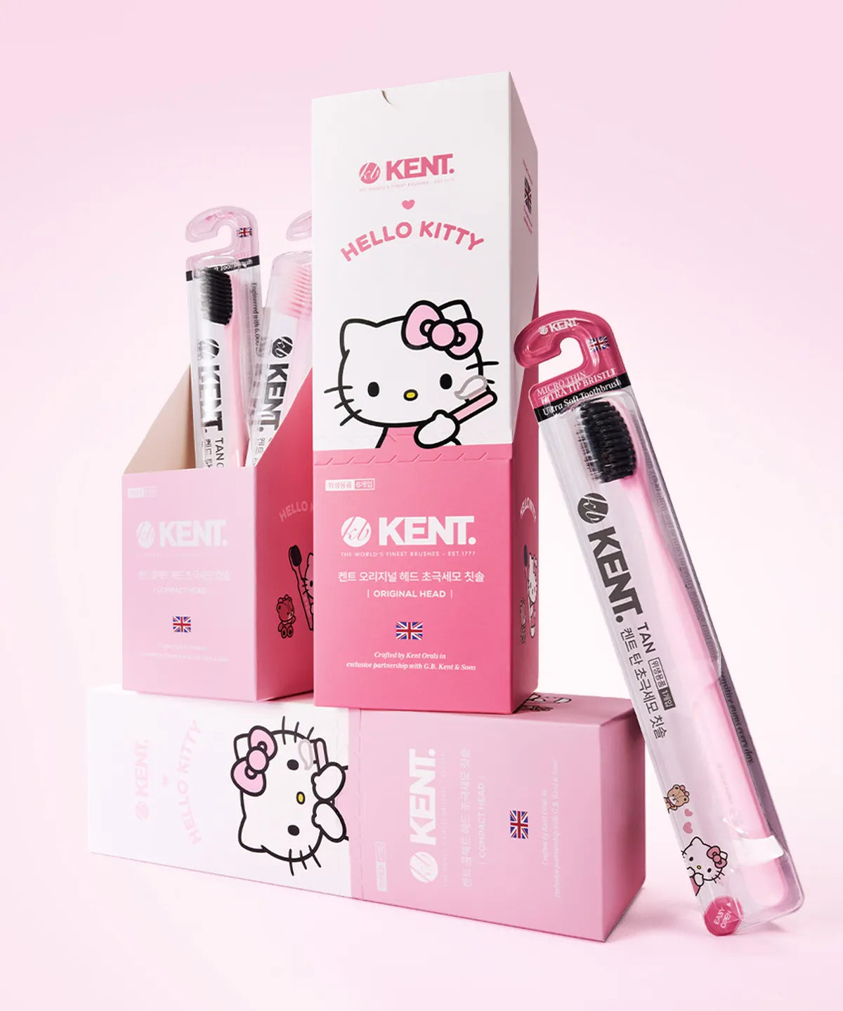 [KENT X Hello Kitty] Compact Head Ultra-Fine Bristle Toothbrush 6p KENT  DKshop