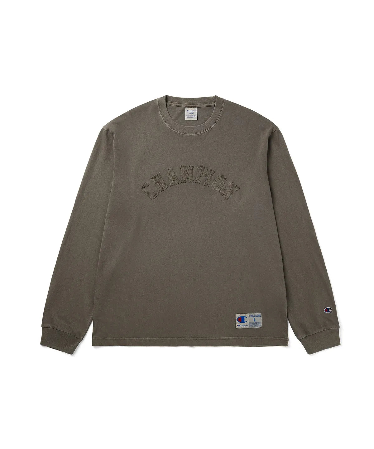 [CHAMPION X V] Arch Logo Loose-Fit Applique Long-Sleeve T-Shirt CHAMPION  DKshop