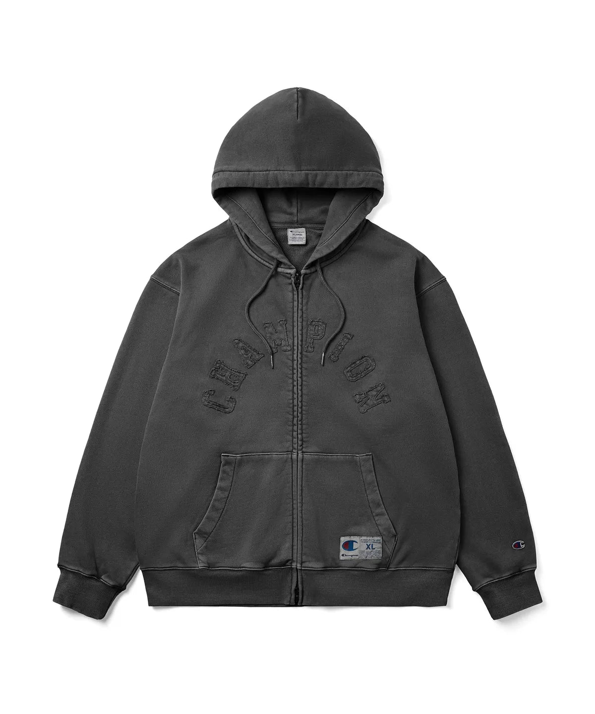 [CHAMPION X V] Arch Logo Loose-Fit Appliqué Dyed Zip-Up Hoodie CHAMPION  DKshop