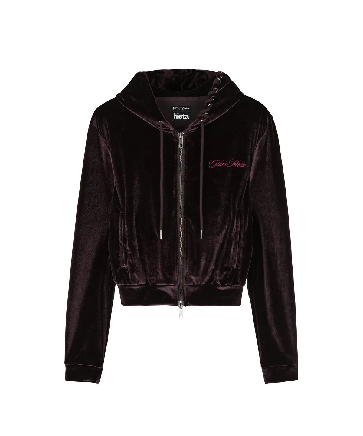 [Gila Archive X hieta] SIDE EYELET SIGNATURE LOGO VELOUR HOOD ZIP-UP Gila Archive  DKshop