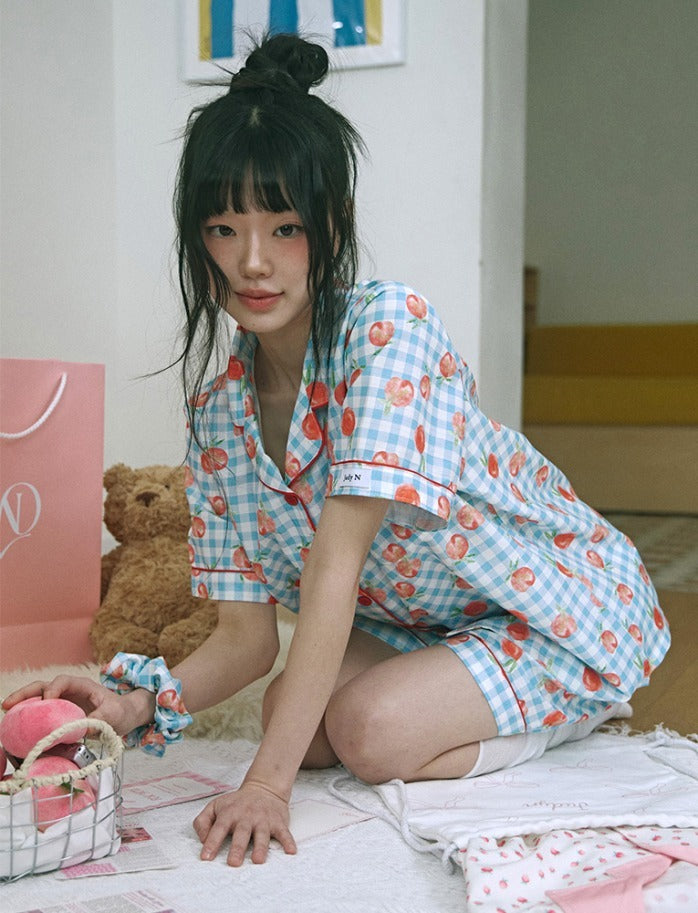 Judy N Peach Short Sleeve Pajama Set Judy N  DKshop