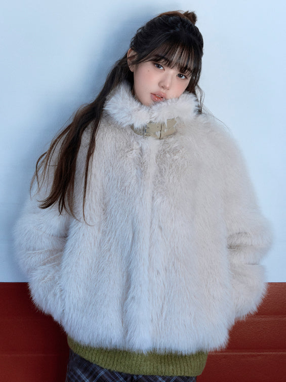 rolarola COLLAR FUR JACKET (Jang Wonyoung Wear) rolarola  DKshop
