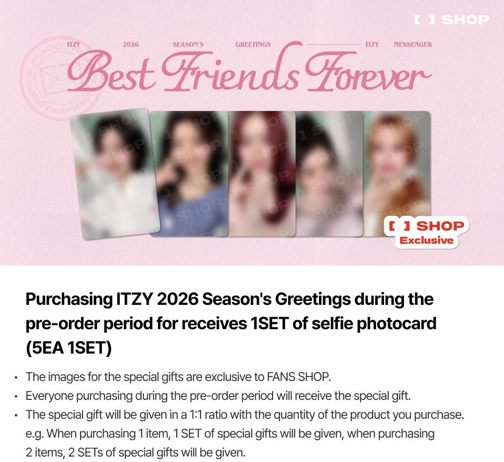 [PRE-ORDER] [POB Selectable] ITZY - 2026 SEASON'S GREETINGS [Best Friends Forever] ITZY  DKshop