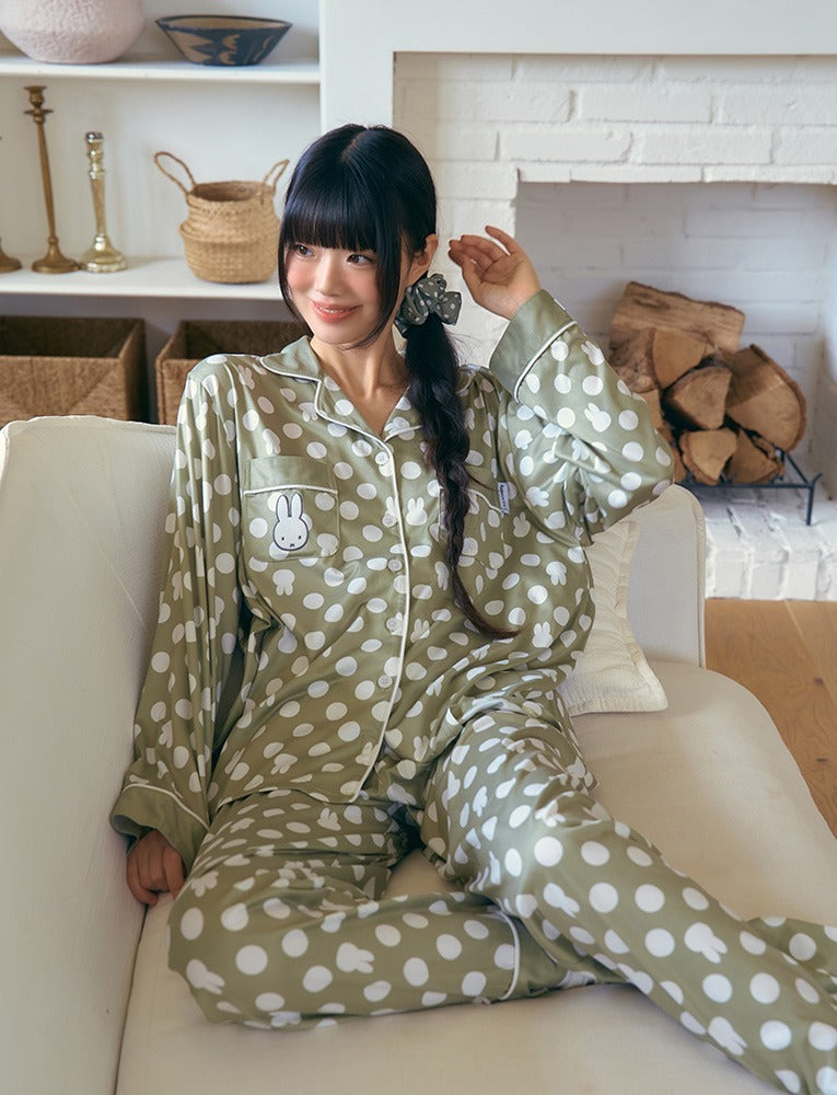 [Judy N X MIFFY] Miffy Big Dot Peach Fleece Long Sleeve Pajama Set Judy N  DKshop