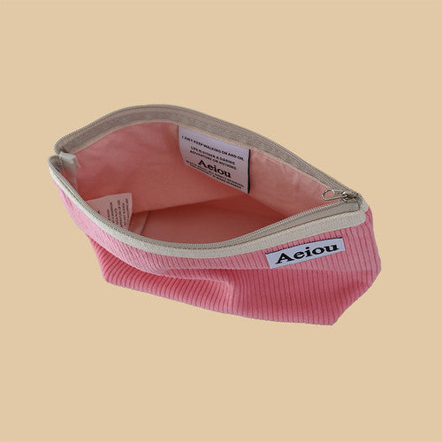 Aeiou Basic Pouch (L size) Flamingo Pink Corduroy Aeiou  DKshop