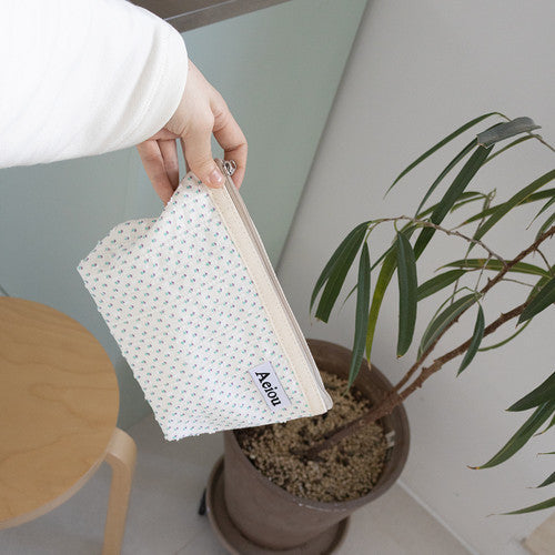 Aeiou Basic Pouch (L size) Pajama Purple Flower Aeiou  DKshop