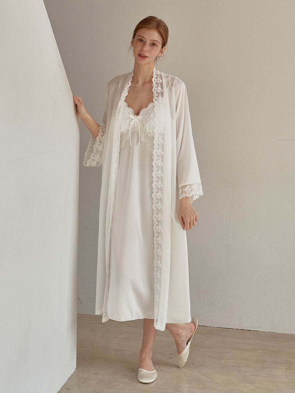 LUNALUZ WOMEN_Audrey Slip Robe set LUNALUZ  DKshop