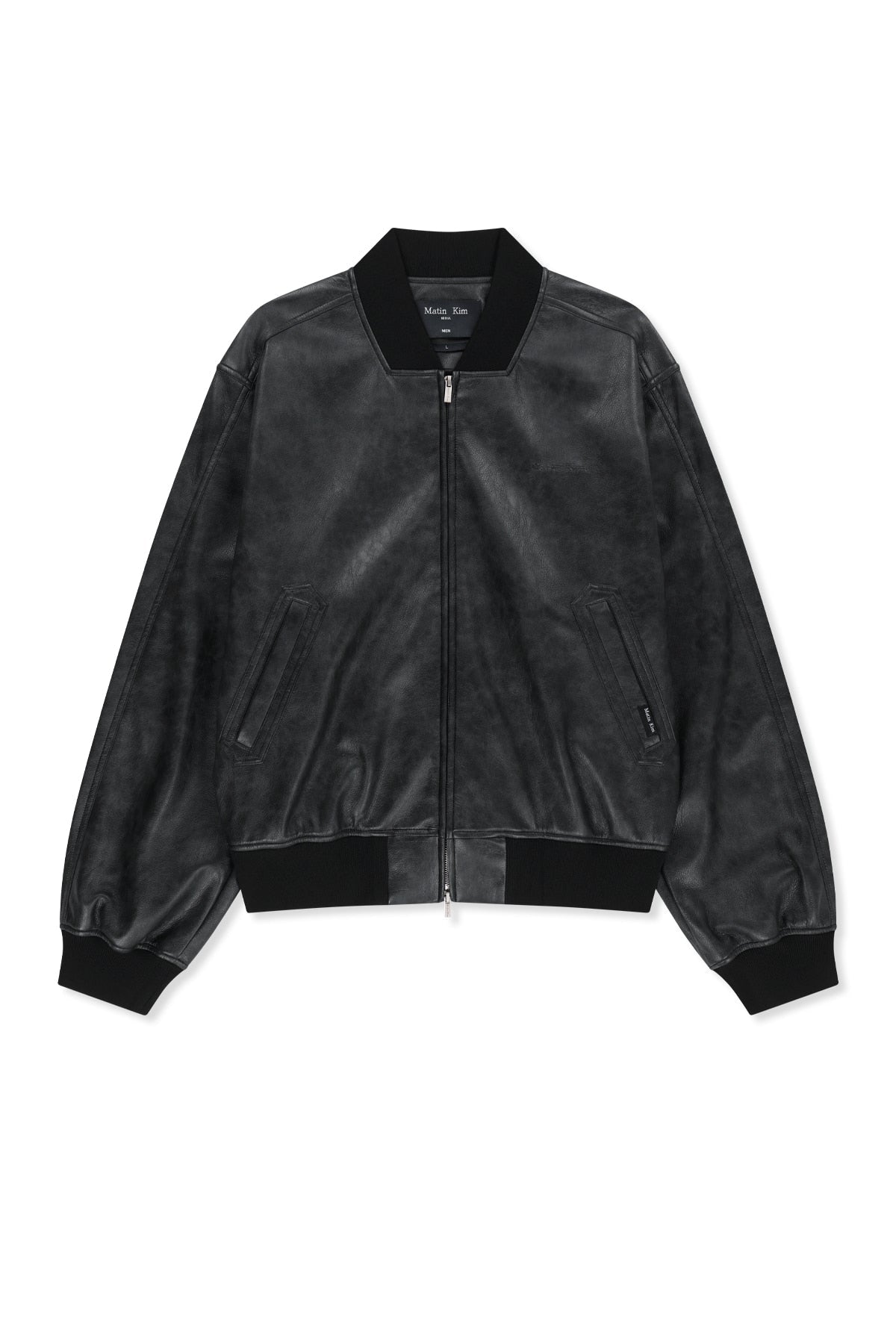 [Matin Kim X LEE KNOW] FAUX LEATHER RIB COLLAR BLOUSON Matin Kim  DKshop