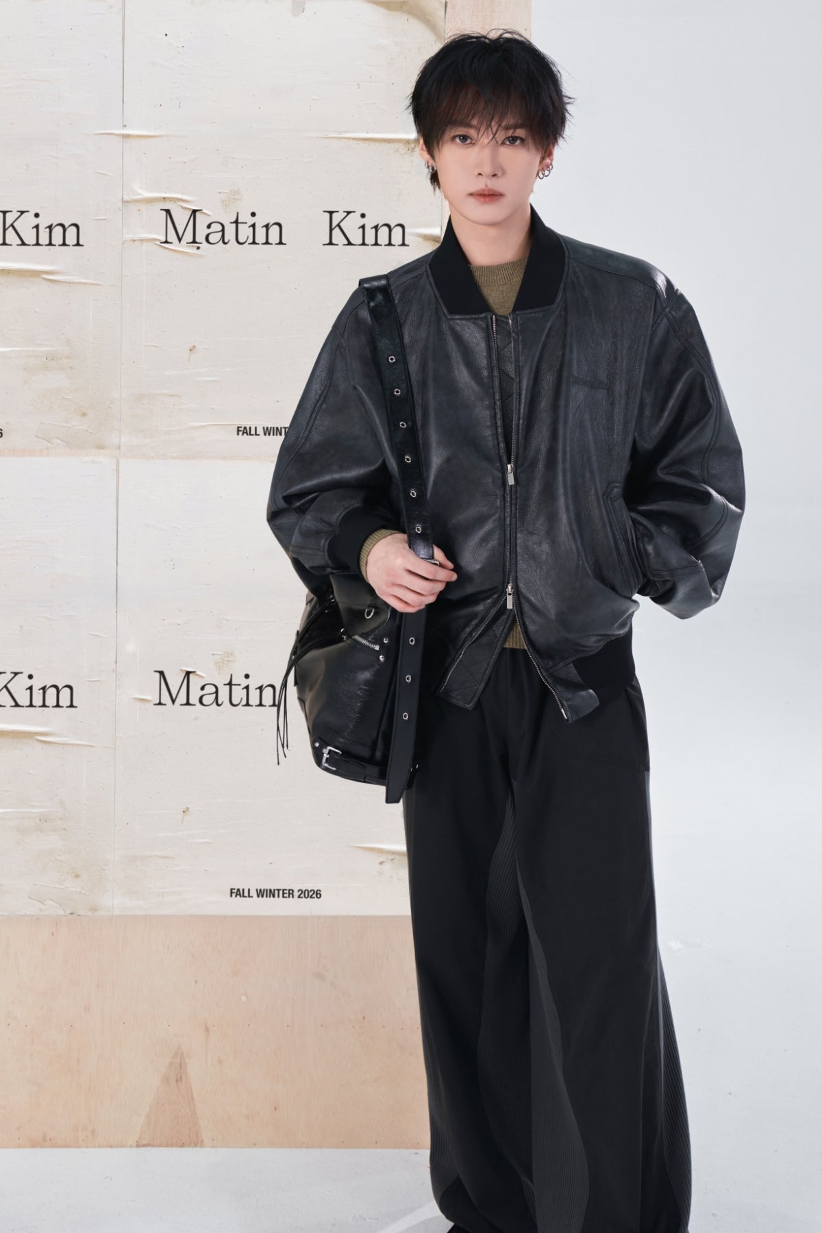 [Matin Kim X LEE KNOW] FAUX LEATHER RIB COLLAR BLOUSON Matin Kim  DKshop