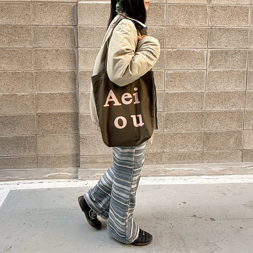 Aeiou Logo Bag (Cotton 100%) Pink Muhly Grass Aeiou  DKshop