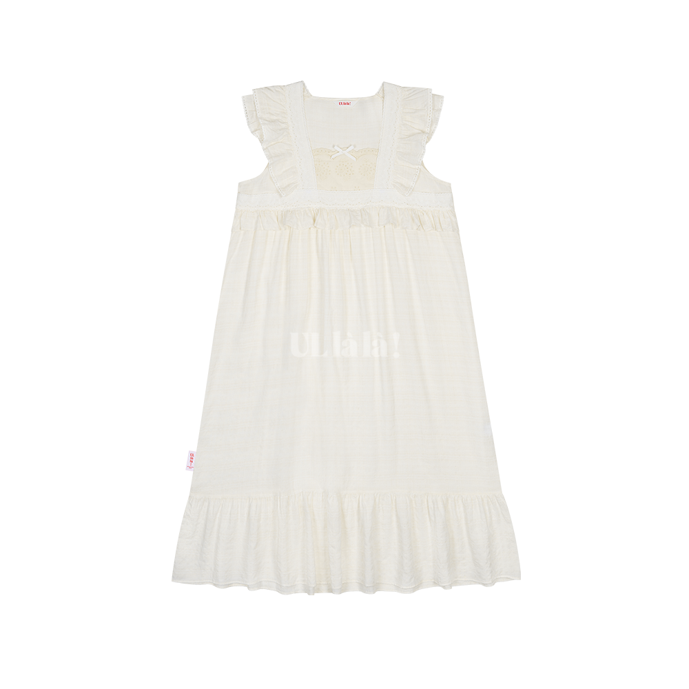 [ULLALA] Ebony Cream Sleeveless Nightgown Pajama ULLALA  DKshop