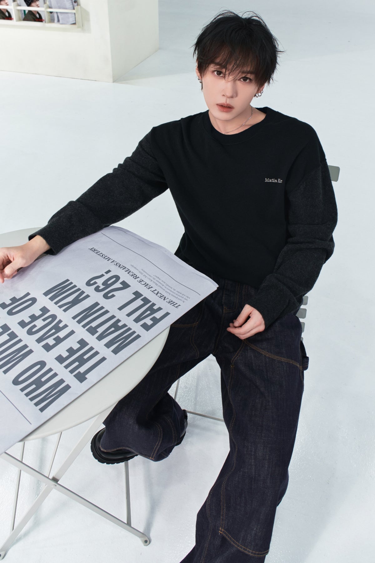 [Matin Kim X LEE KNOW] PANEL STITCH DENIM PANTS Matin Kim  DKshop