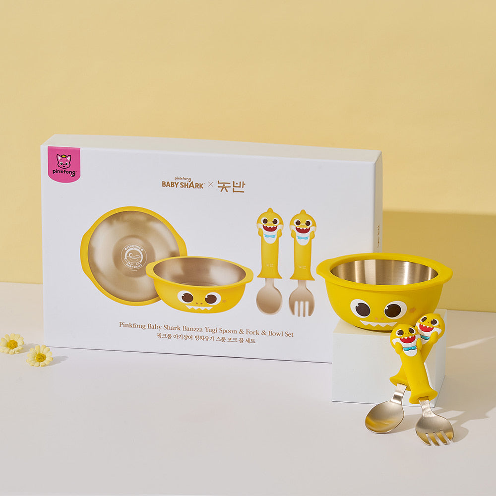 NOBBAN Bangjja Yugi Bronze Baby Shark Spoon Fork Bowl Set NOBBAN  DKshop