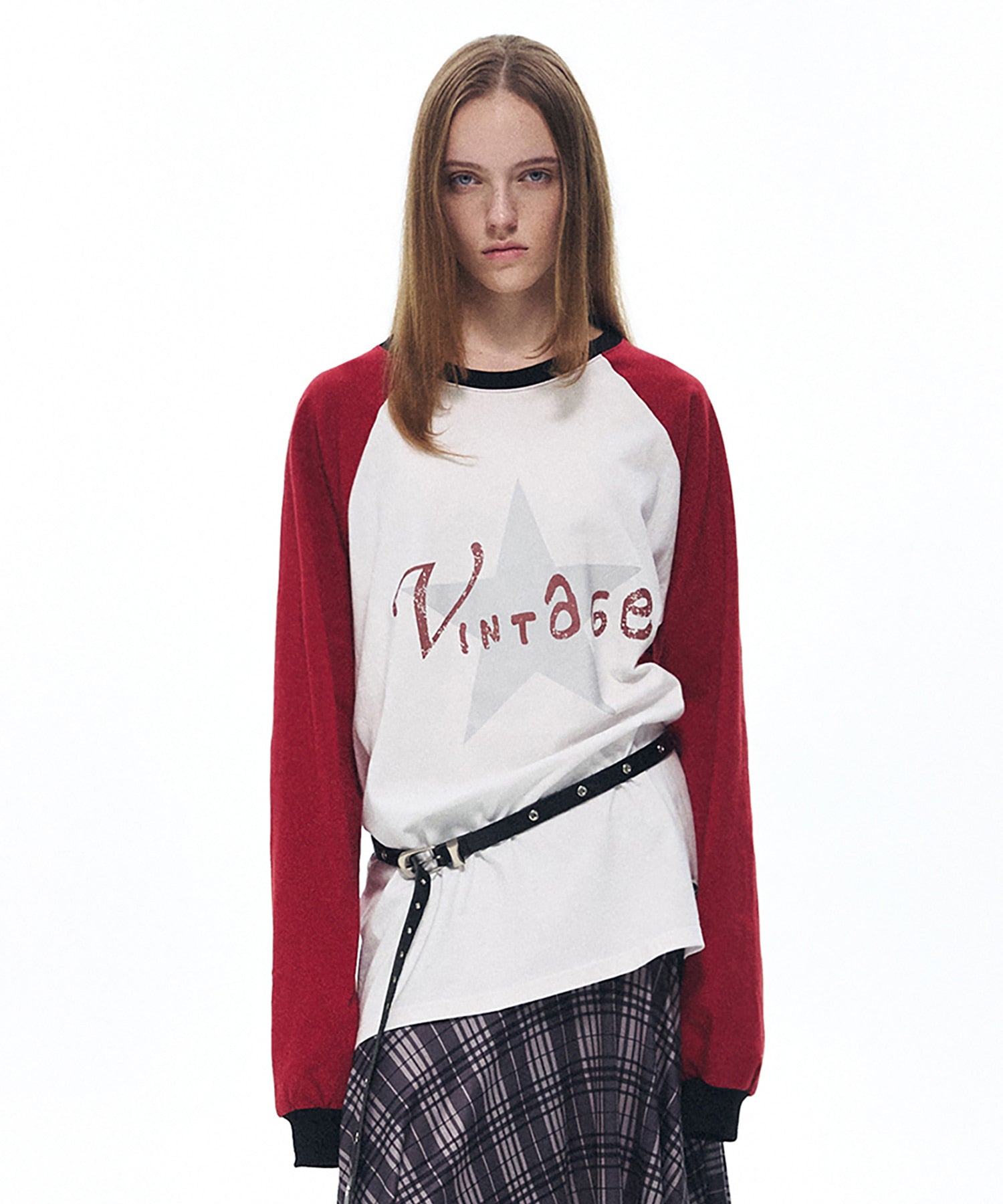 FREEMARIO 90s Vintage Star Raglan Long-Sleeve T-Shirt (TWS Dohoon Wear) FREEMARIO  DKshop