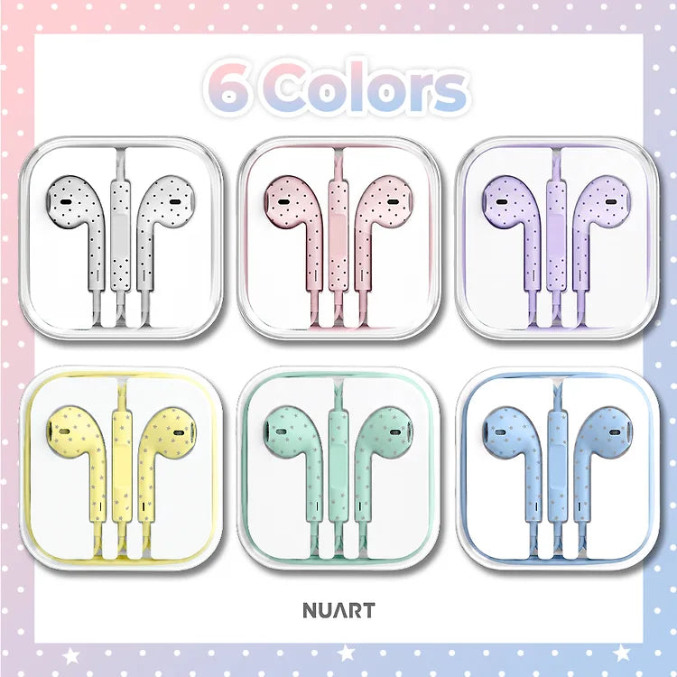 NUART Dotty Stereo Earpod Design Earphones Almost Blue  DKshop