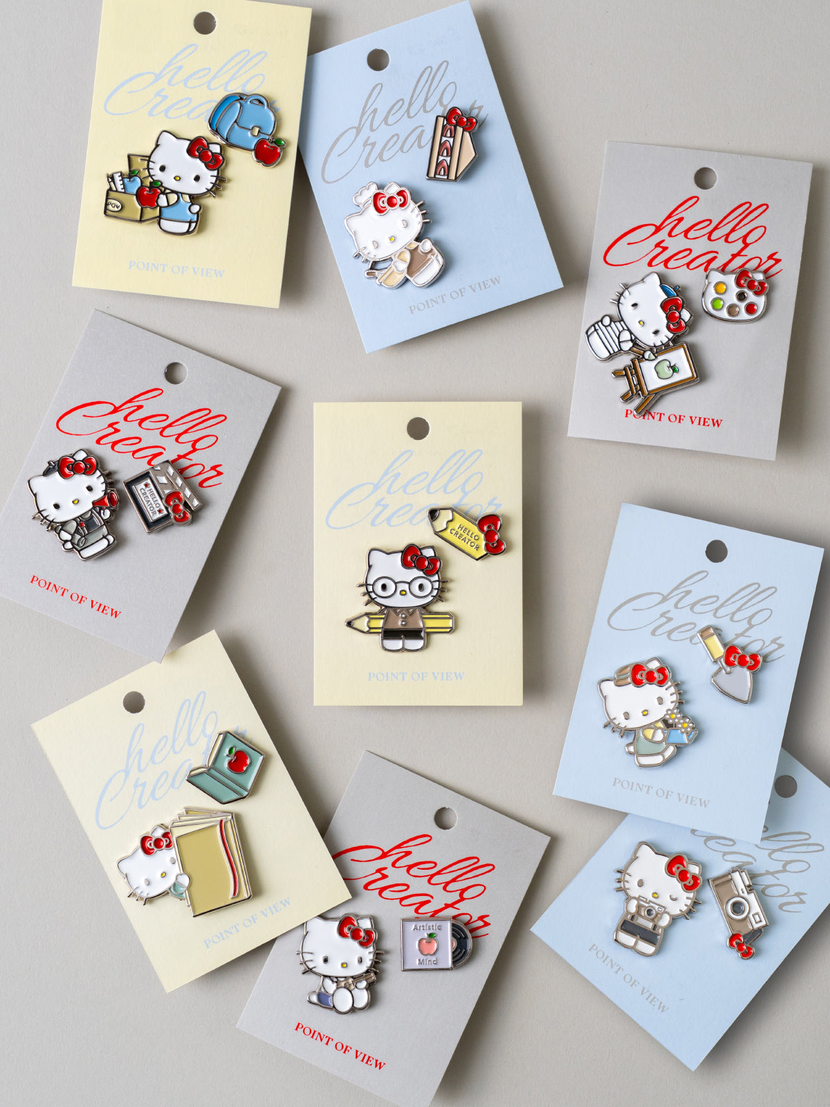 [POV X Hello Kitty] Pin Badge 9 types POINT OF VIEW  DKshop