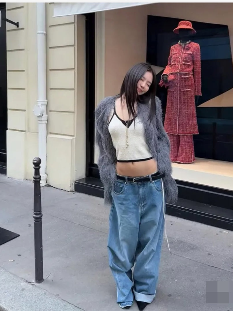 ERA WOMEN ERA WIDE FIT DENIM PANTS (BLACKPINK JENNIE WEAR) ERA  DKshop